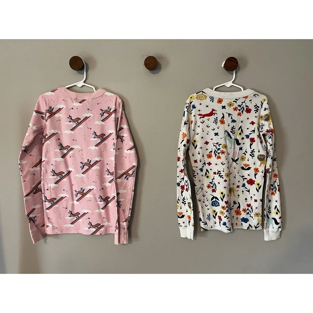 Hanna‎ Andersson Pajama Set * Bundle of 2* Unicorns Floral Woodland Girl Size 10